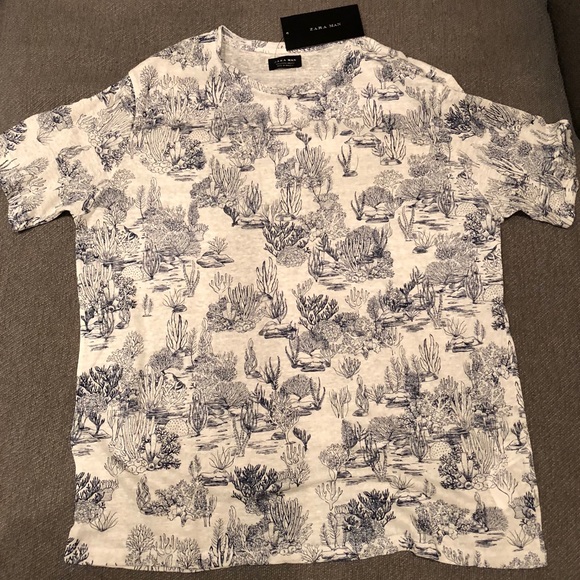 ZARA LINEN T-SHIRT - Picture 1 of 2